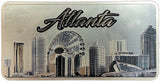 Atlanta Skyline Foil Magnet License Plate - Silver
