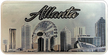 Atlanta Skyline Foil Magnet License Plate - Silver