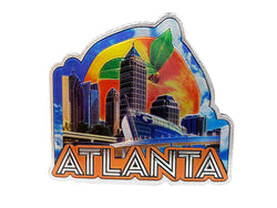 Atlanta Foil Magnet Skyline with Peach Accent