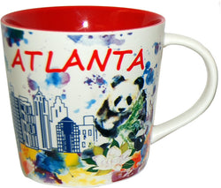 Atlanta 15oz Watercolor Cup with Vibrant Red Interior