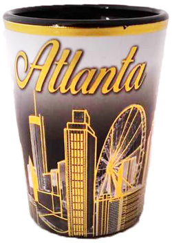 Atlanta Mini Ceramic Cup - Skyline Black/Gold Edition