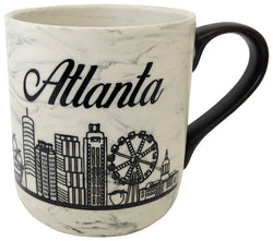 Atlanta 15oz Marble Cup with Black Handle