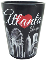 Atlanta Skyline Shotglass in Black/White with Red Heart Design