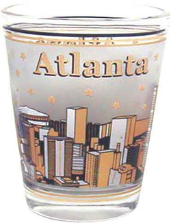 Atlanta Black & Gold Skyline Shot Glass