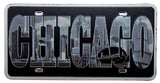 Chicago Foil Magnet License Plate with B&W Photo Letters