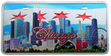 Chicago Flag and Skyline Foil Magnet License Plate