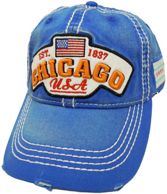CHICAGO Denim Hat with Heavy Stitching - CH03