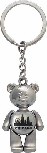 Chicagoland Bear Keyring with Animated Skyline Design