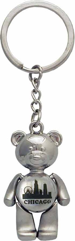 Chicagoland Bear Keyring with Animated Skyline Design