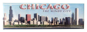 Chicago Windy City Panoramic Photo Magnet