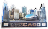 Chicago Skyline Shaped Foil Magnet - 1.894 x 3.5