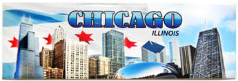Chicago Day Skyline Panoramic Postcard Magnet