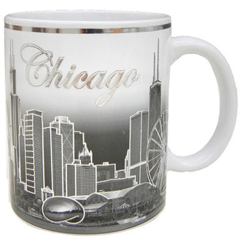 Chicago Skyline 11oz Cup with Silver Accents