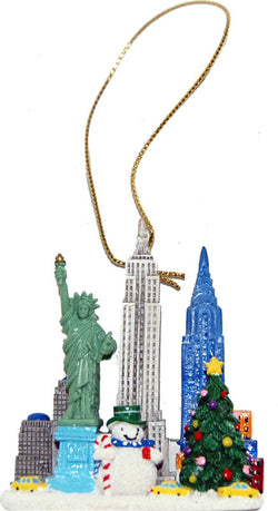 Christmas Poly Ornament Set with Snowman and Tree Design #NY-2116