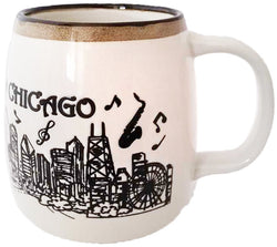 Chicago Skyline Music 24oz Cup - White and Black Design
