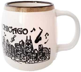 Chicago Skyline Music 24oz Cup - White and Black Design