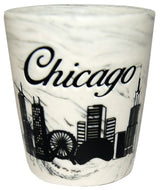 Chic Marble Collage Mini Ceramic Cup from Chicago