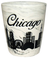 Chic Marble Collage Mini Ceramic Cup from Chicago