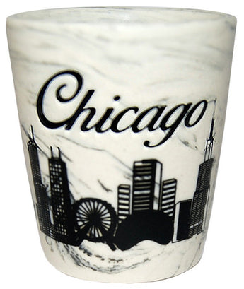 Chic Marble Collage Mini Ceramic Cup from Chicago