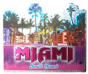 MIAMI FOIL MAGNET SOUTH BEACH - Pink 2.5 x 3