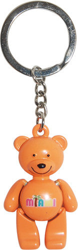 MIAMI Bear Orange Keyring with Moving Parts