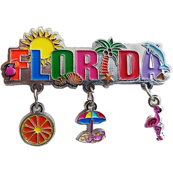 Florida Charm with Orange, Flamingo, and Beach Dangles