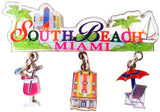 SOUTH BEACH MIAMI DANGLE MAGNET - Stylish Coastal Souvenir