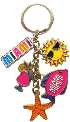 MIAMI DANGLE EARRINGS: Seashell, Sun, Fish, and Cocktail Theme