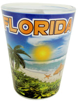 Florida Beach Skyline Shotglass in Blue