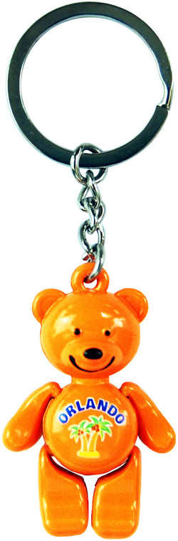 Orlando Bear Keychain Toy with Vibrant Orange Color and Palm Tree Theme