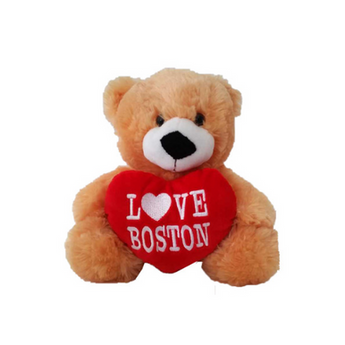 Toy Boston Bear Plush – Beige with Red Heart