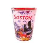 Boston Clear Water Shot Glass with Red Interior