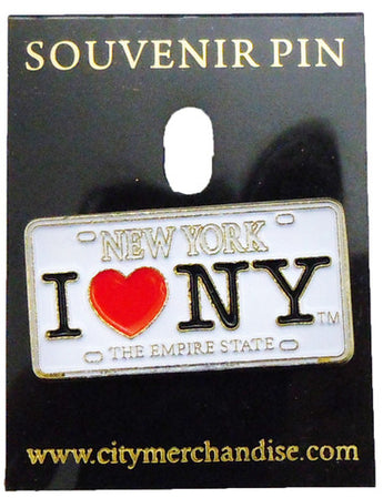 White Lapel Pin License Plate ILNY