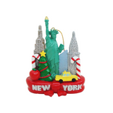 New York 3D Glitter Ornament featuring iconic symbols like the Statue of Liberty, Red Apple, and Christmas Tree – a beautiful addition to your holiday décor.