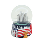 Philadelphia Waterball with skyline and American flag design – 65mm decorative souvenir.