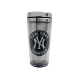 Yankees Travel mug, travel mug with Yankees logo in blue in the middle