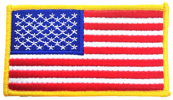 American Flag patch with gold outline 