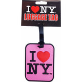 I Love New York Luggage Tag- Black, White and Pink