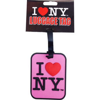 I Love New York Luggage Tag- Black, White and Pink