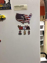 USA Patriotic American Themed Dangle Magnet- Featuring American Flag, Bald Eagle and the Declaration of Independence