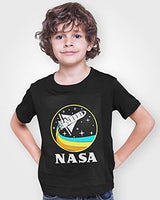 CityDreamShop NASA Retro Rocket-Ship Short Sleeve Kids T-Shirt (XL) Black
