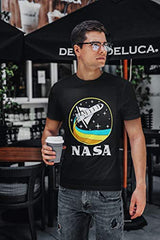 CityDreamShop NASA Retro Rocket-Ship Short Sleeve T-Shirt (Large) Black