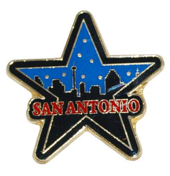San Antonio Skyline Refrigerator Magnet Shaped Like a Classic Texas Star