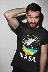 CityDreamShop NASA Retro Rocket-Ship Short Sleeve T-Shirt (XXL) Black