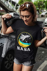 CityDreamShop NASA Retro Rocket-Ship Short Sleeve T-Shirt (XL) Black