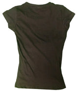 I Love NY New York Womens V-Neck T-Shirt Spandex Heart Black Small