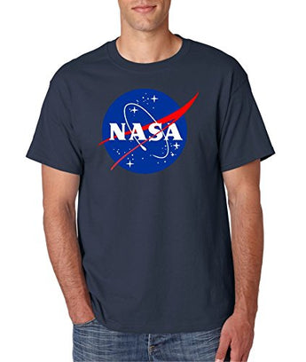 Gildan NASA Meatball Logo White, Blue or Gray T-Shirts (X Large, Navy)