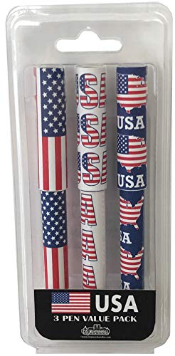 Souvenir 3 Pack Pens with Various Color & Design (USA Flag)
