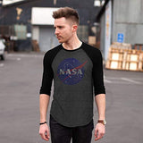Fifth Sun NASA Men's Logo Arctic Gray/Black Baseball Tee