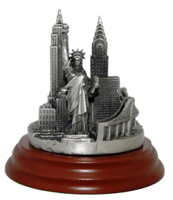 New York City Pewter Skyline Replica Paperweight Monument